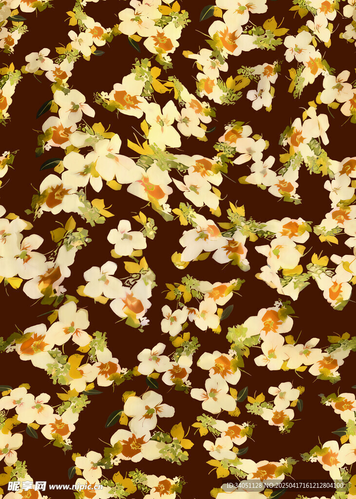 碎花图案布料纹理展示