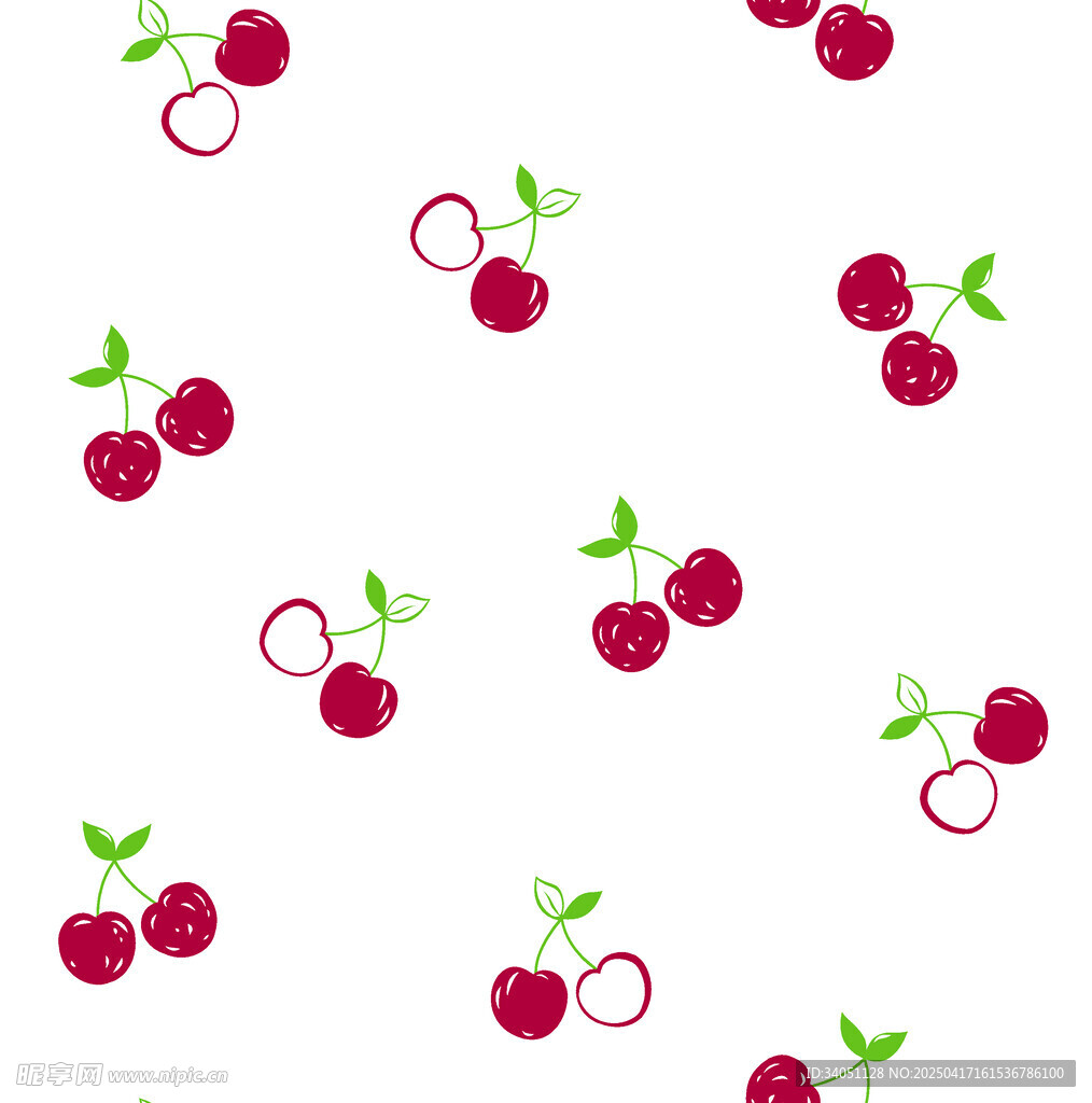 樱桃图案 清新可爱的水果元素