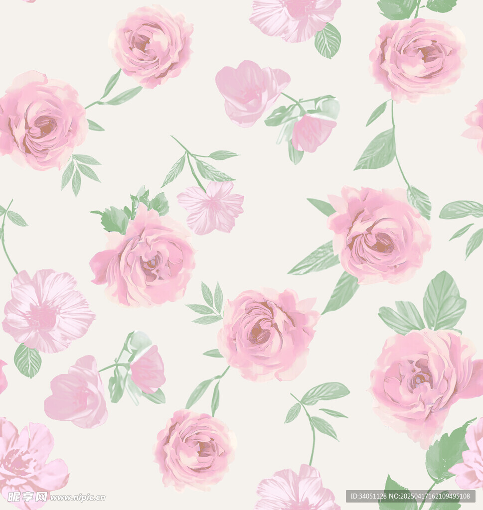 粉色花卉简约图案背景