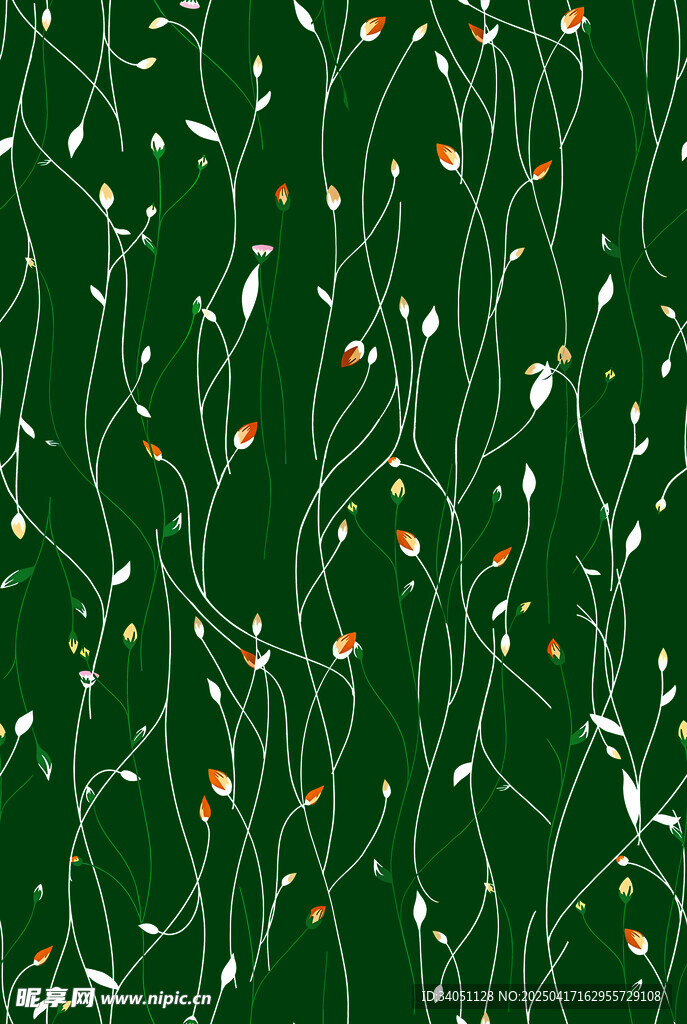 绿色藤蔓花卉图案背景