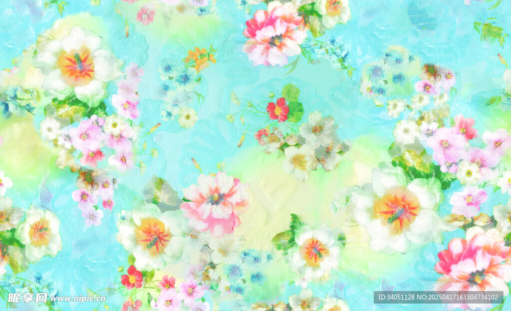 清新花卉图案背景图