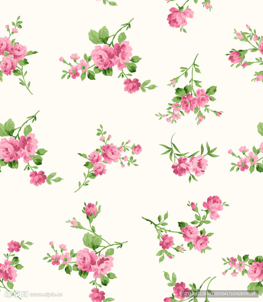 粉色花卉图案背景纹理