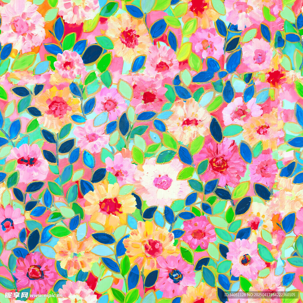 缤纷多彩花卉图案背景