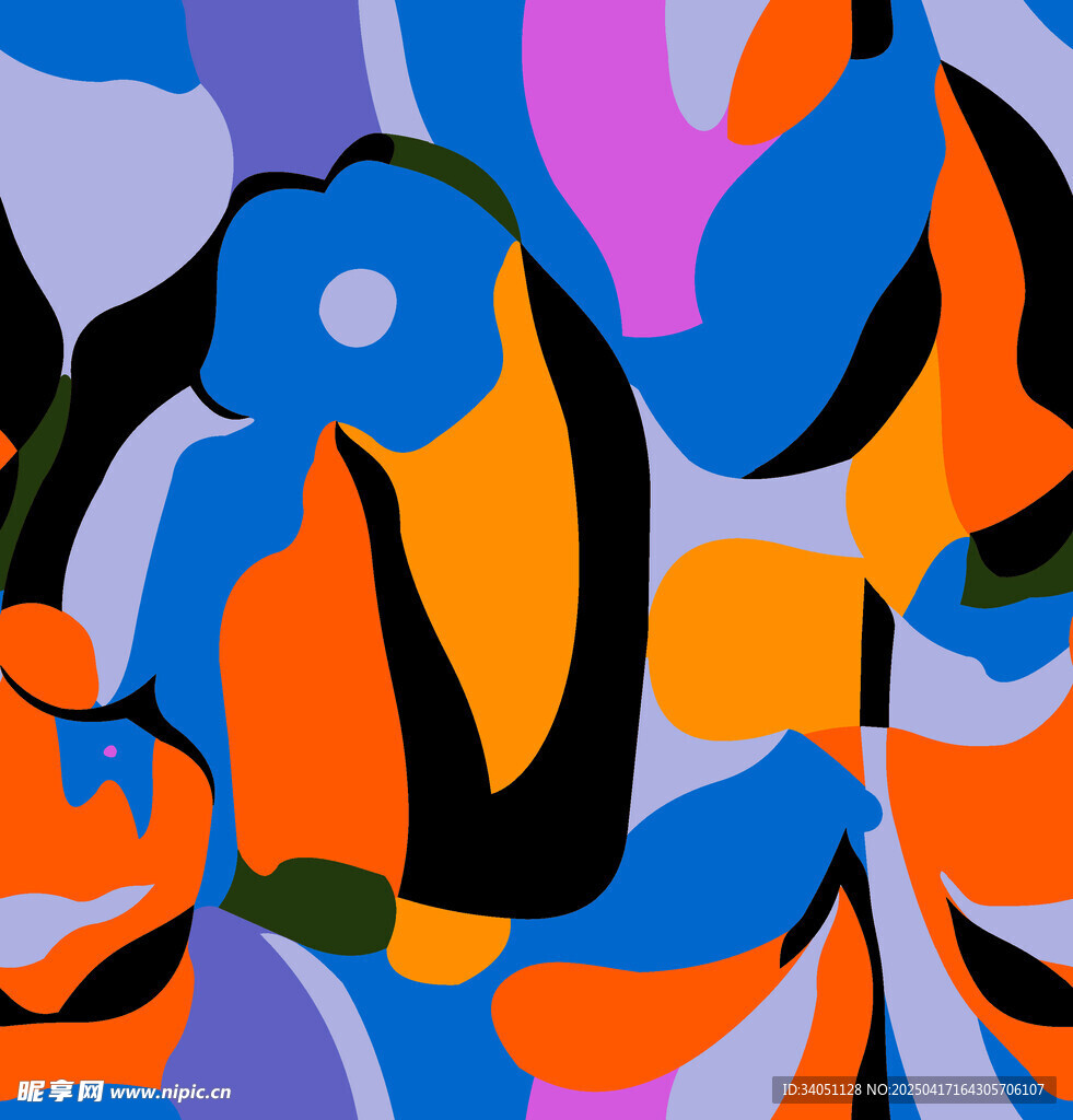 抽象多彩几何图案艺术画