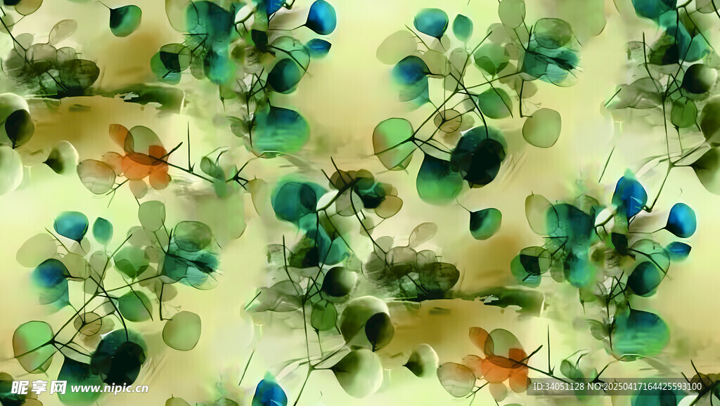 中式花鸟图案精美织物