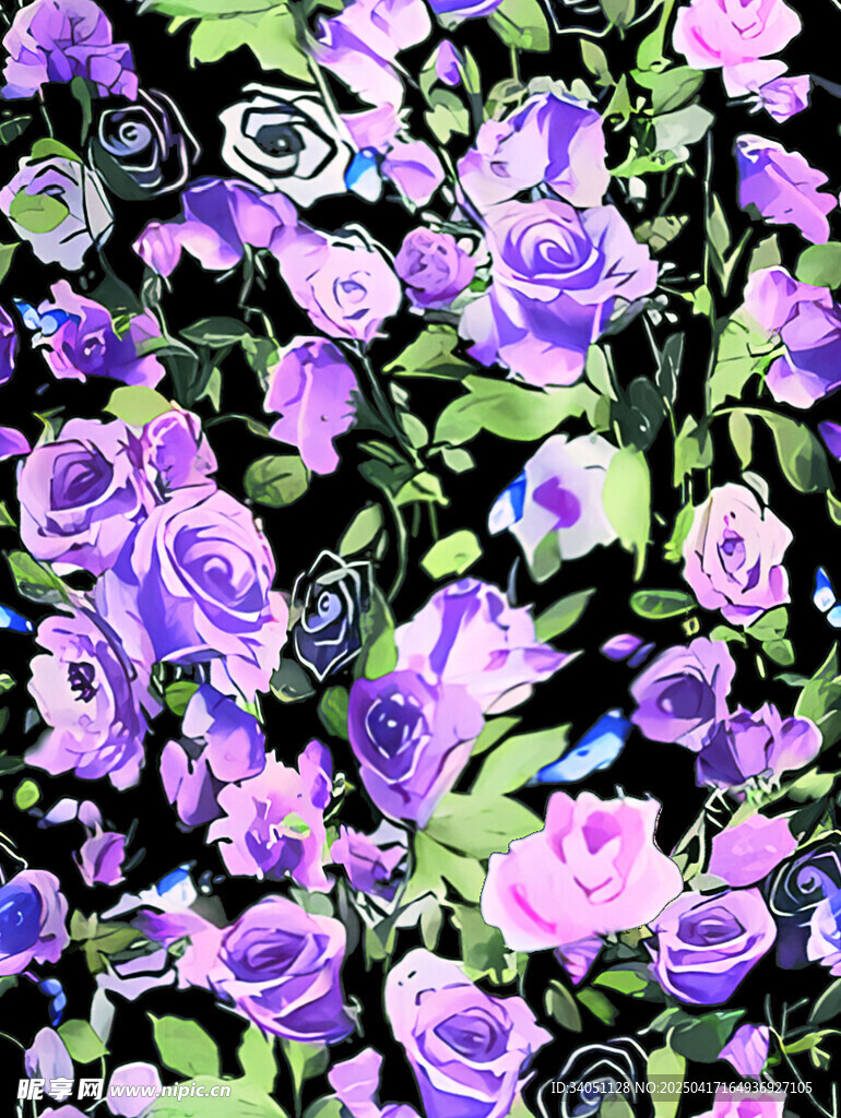 紫色玫瑰花卉图案背景