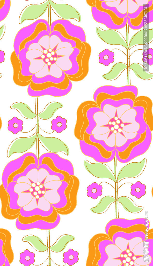多彩花卉图案无缝背景