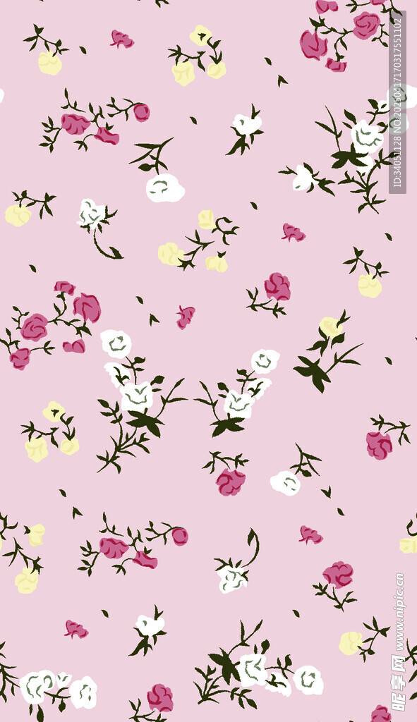 粉色花卉图案背景纹理