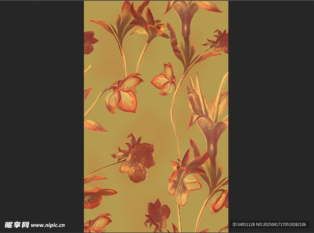 复古花卉图案纹理背景