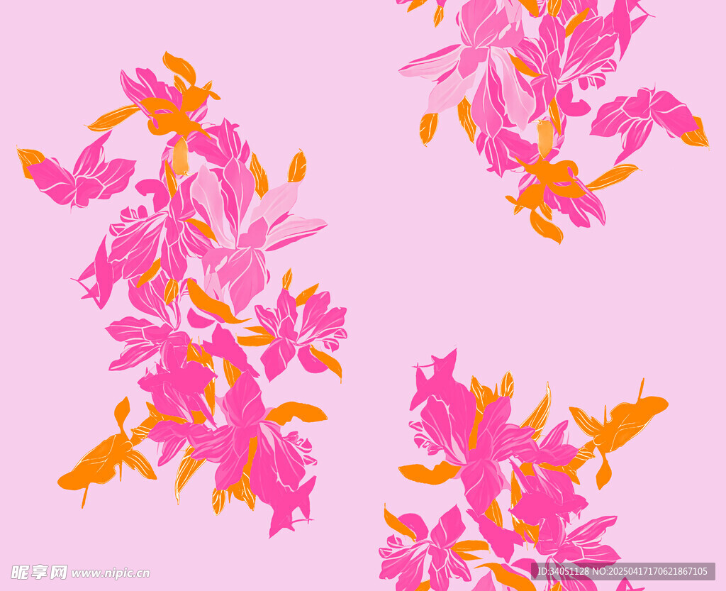 粉色花卉图案背景设计