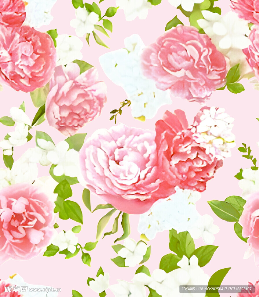 粉色花卉图案背景纹理