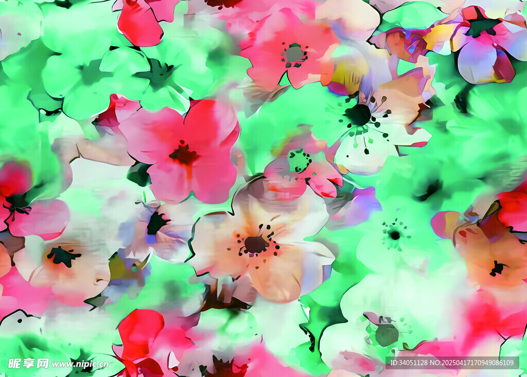 缤纷花卉图案背景