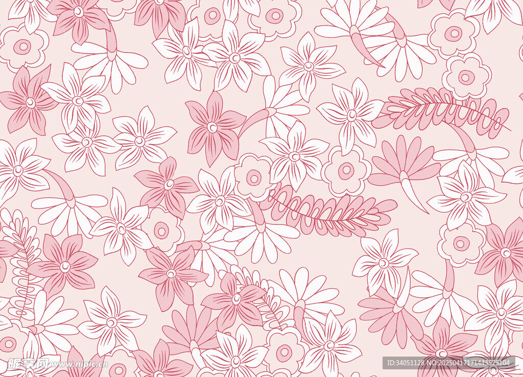 粉色花卉图案背景纹理