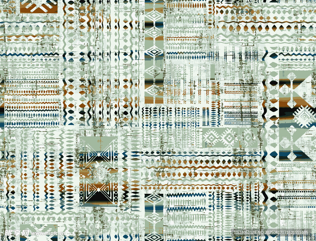 民族风几何图案织物纹理