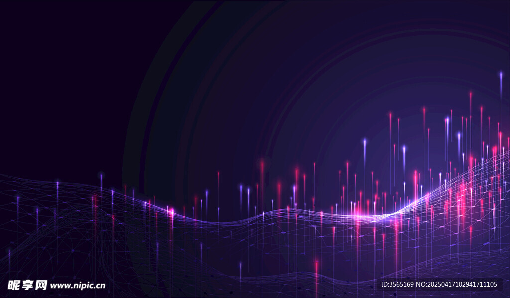 矢量蓝色科技线条粒子背景