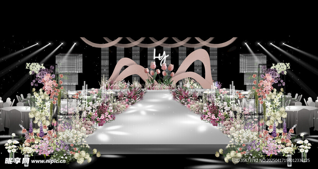 梦幻婚礼舞台花艺布置