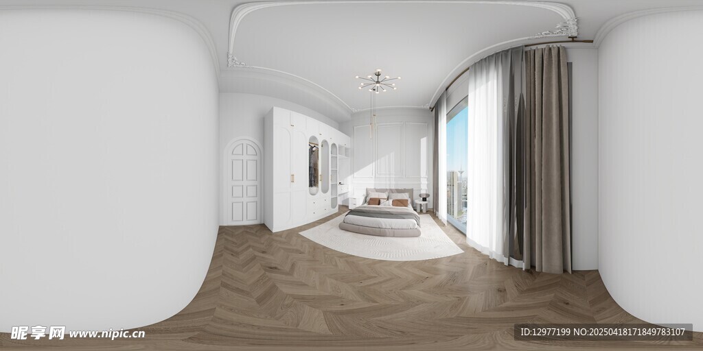 现代简约风卧室全景