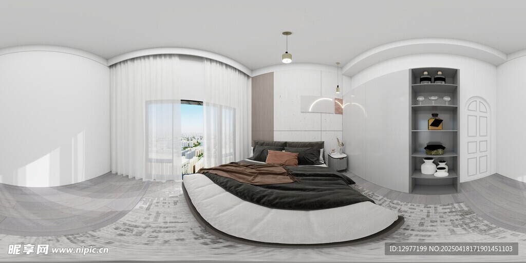 现代简约弧形沙发客厅空间