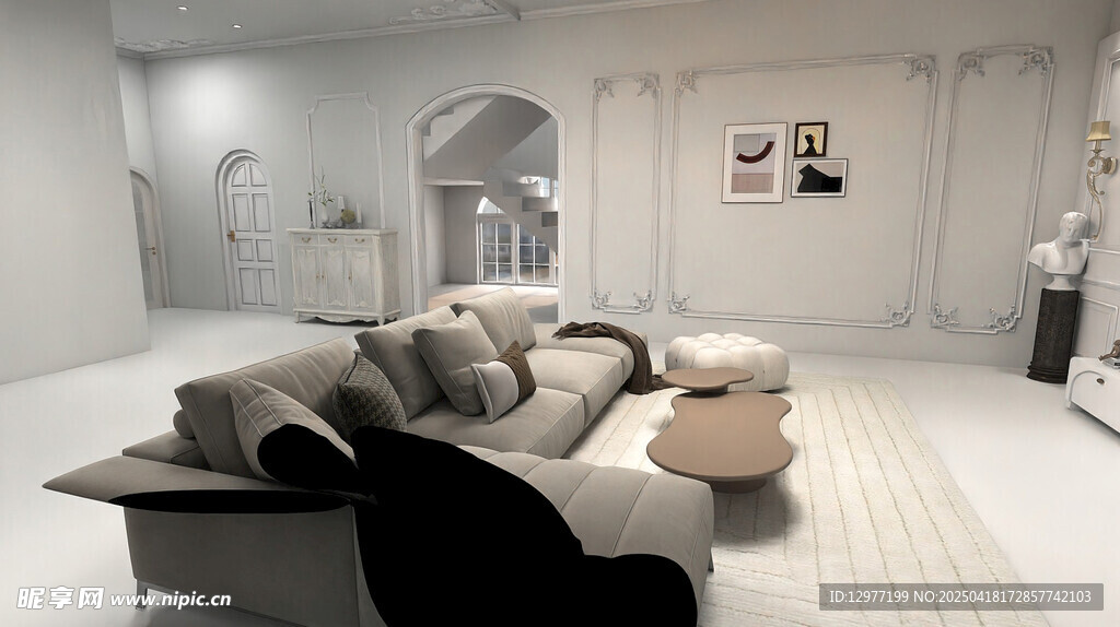 现代简约风客厅室内场景