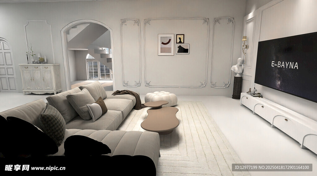 现代简约风客厅室内场景