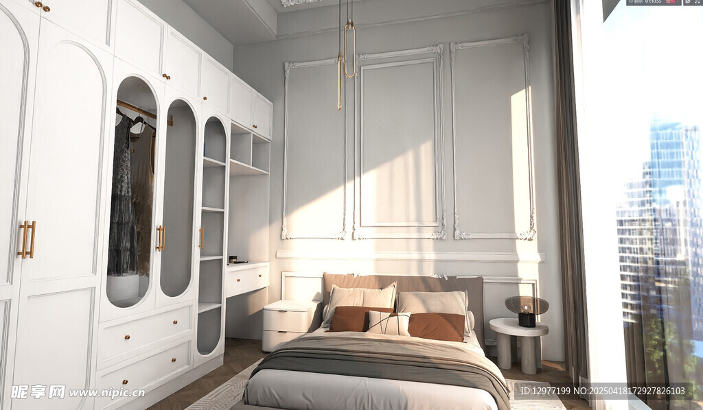 简约现代风卧室室内景致