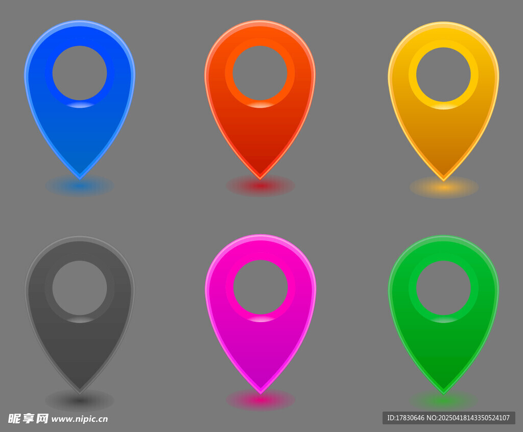 多彩定位图标集合