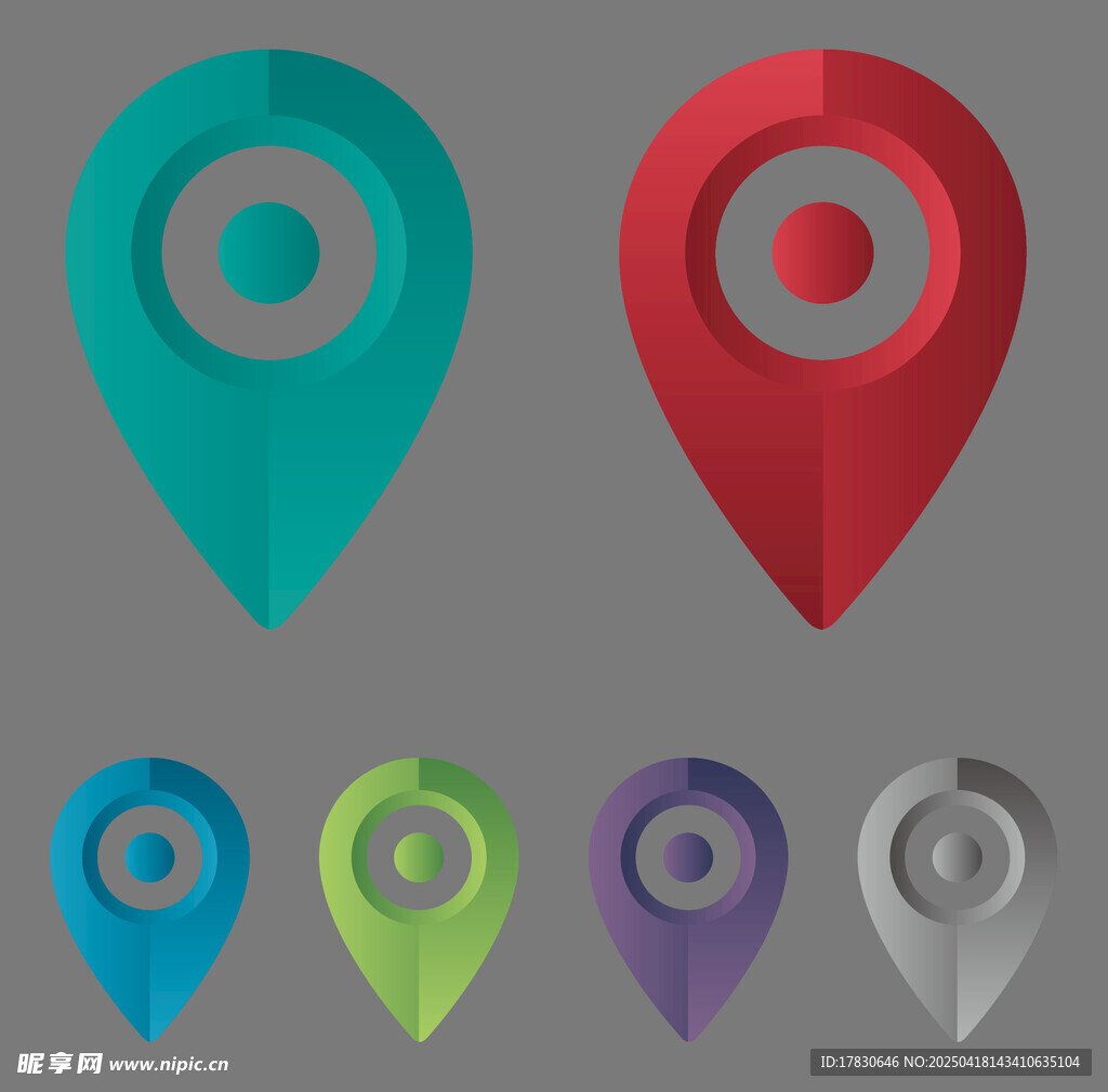 多彩定位图标集合