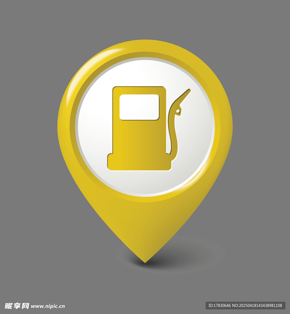 黄色加油图标定位标志
