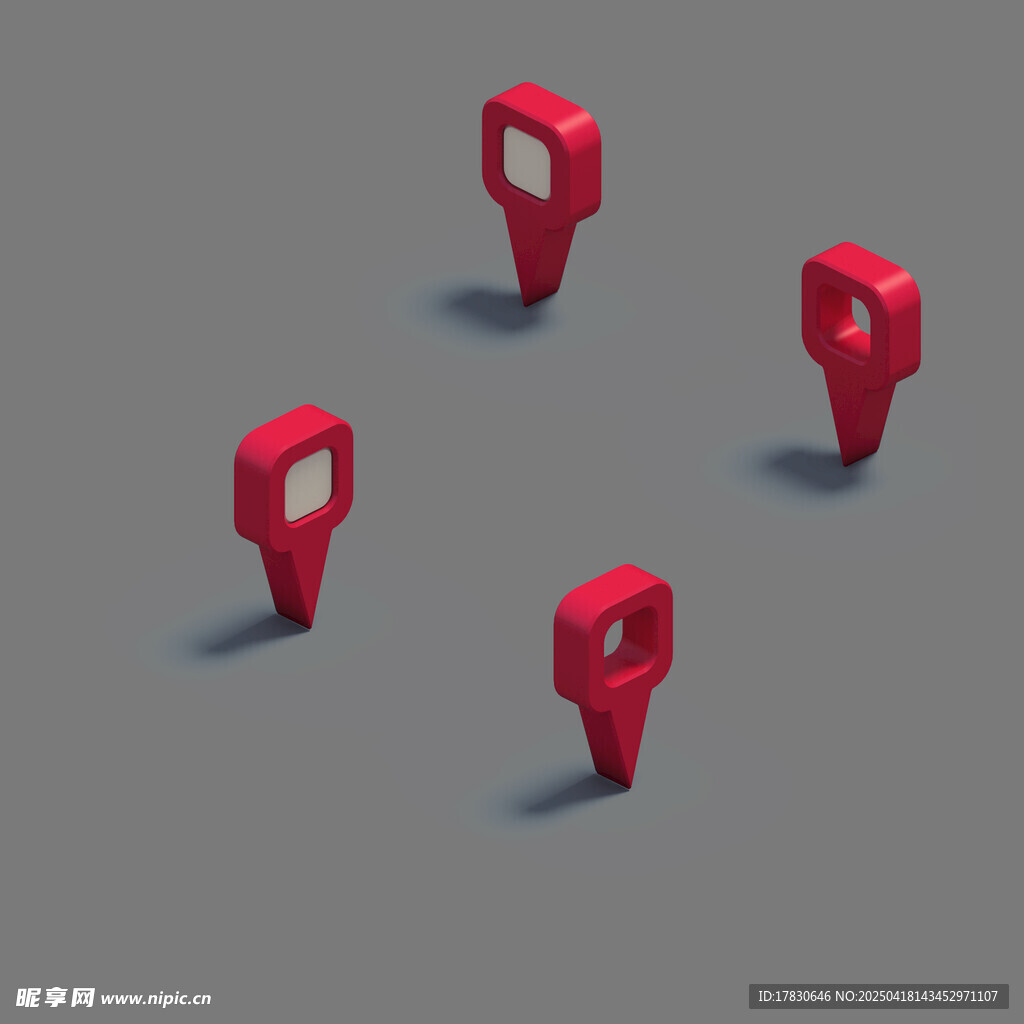 红色定位图标集合