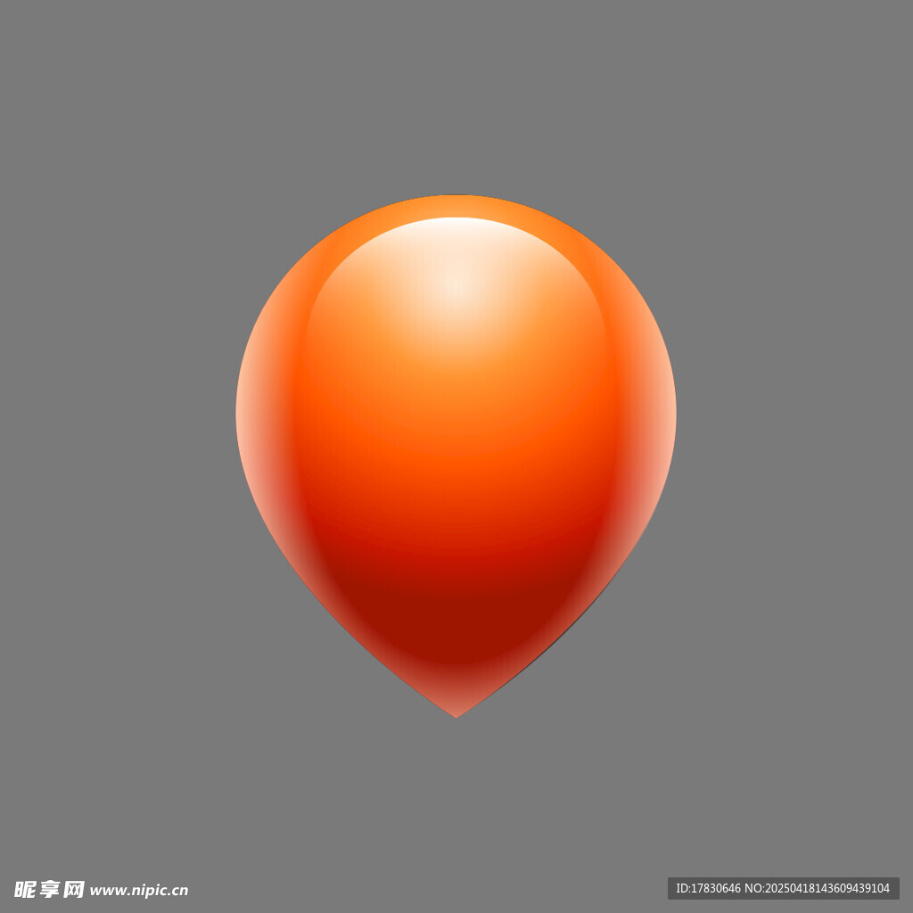 橙色立体气球图标