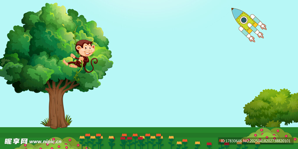 树上猴子与空中飞鸟