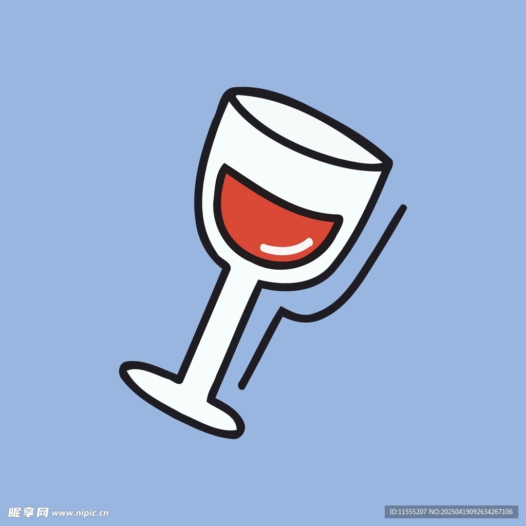倾斜的红酒杯