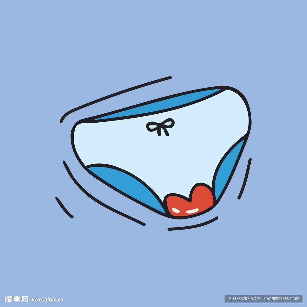 可爱卡通女士内裤插画