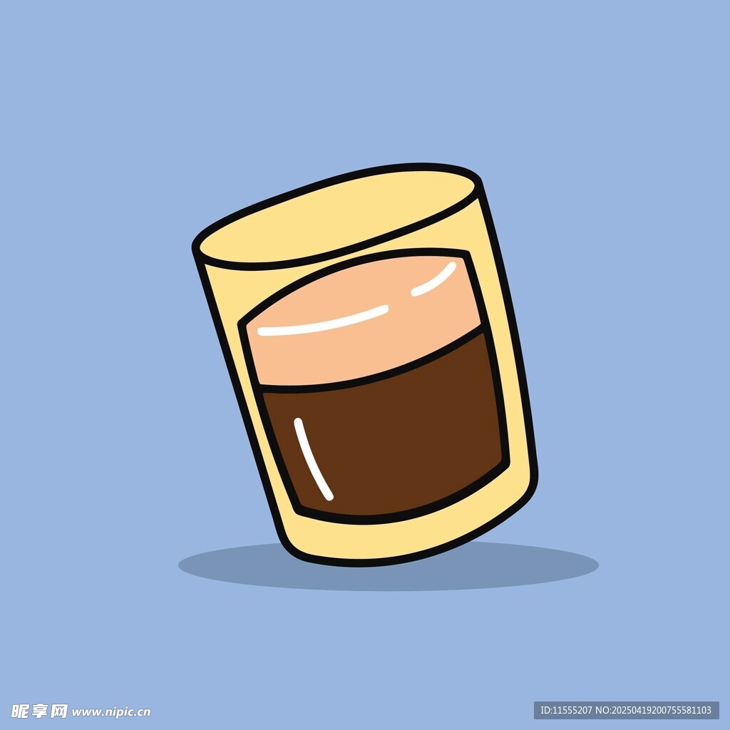 倾斜的咖啡杯