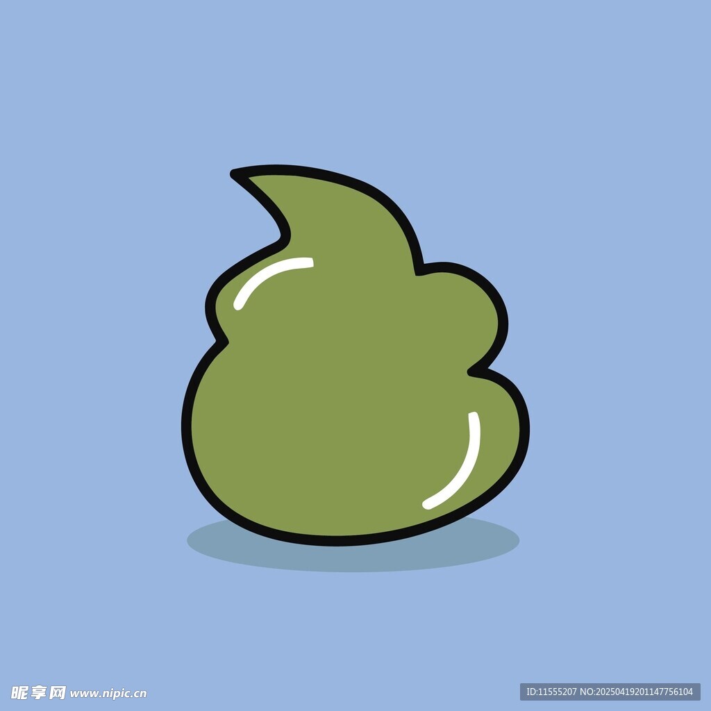 可爱绿色便便卡通形象
