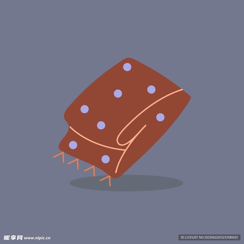 折叠的波点棕色毛毯
