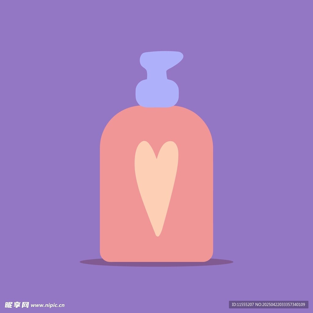 爱心图案的粉色瓶子