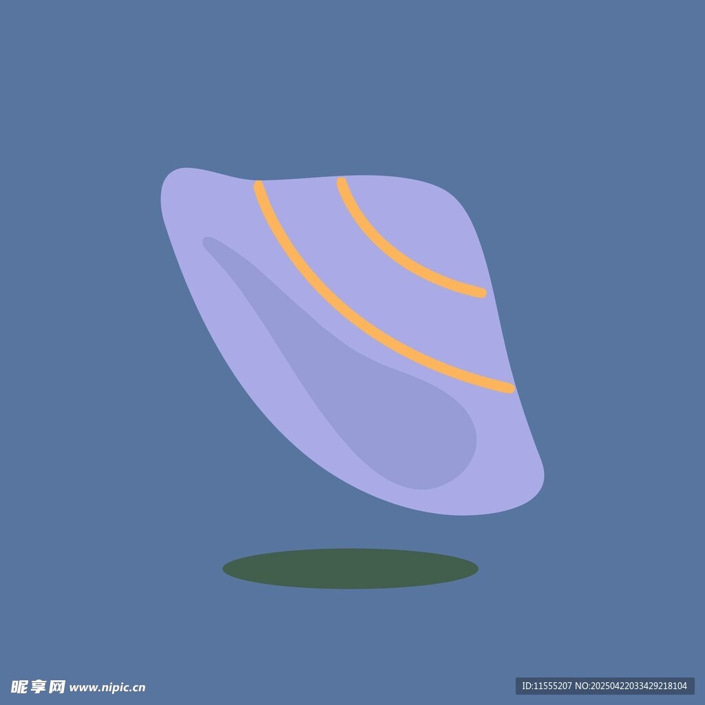 紫色条纹遮阳帽插画