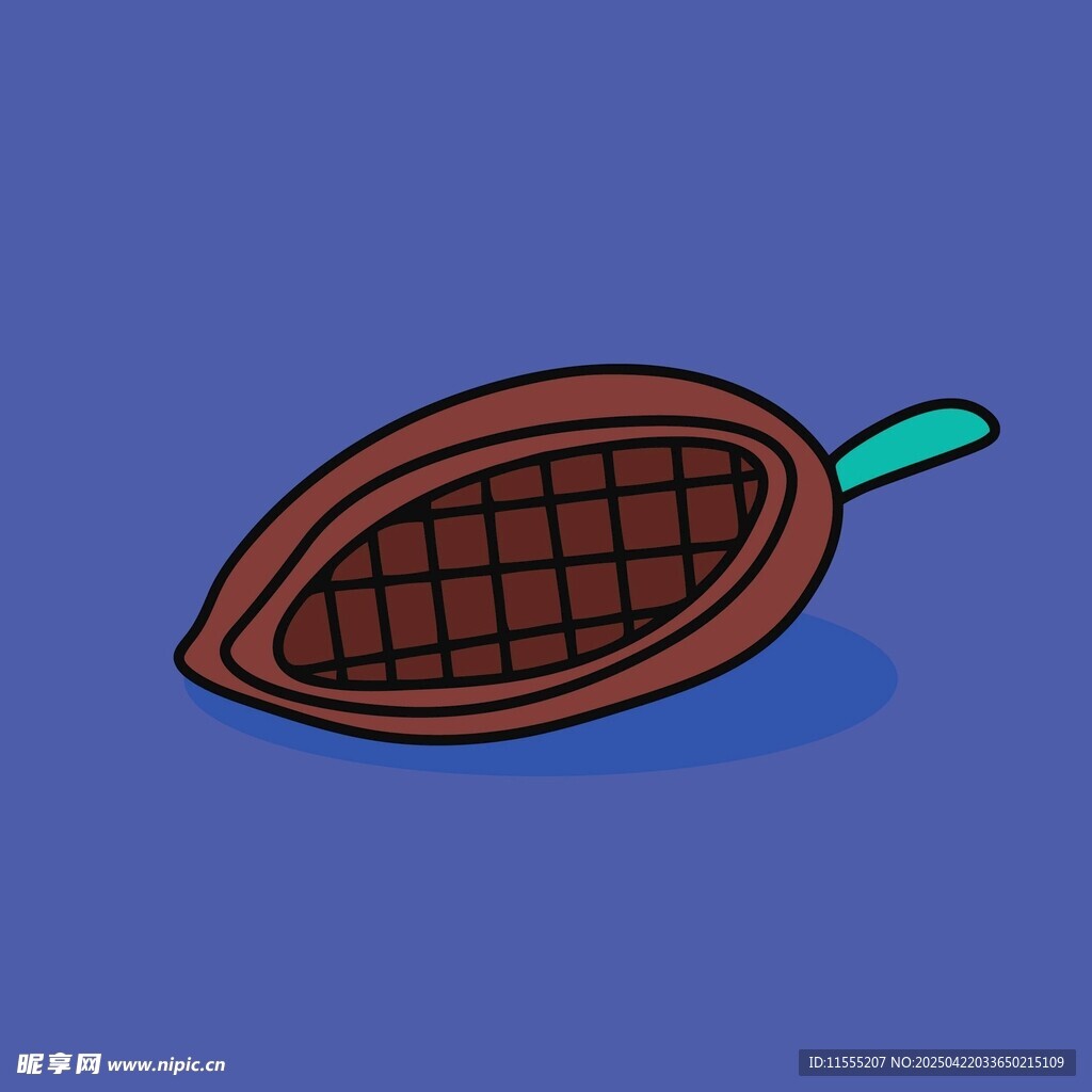卡通风格的棕色华夫饼