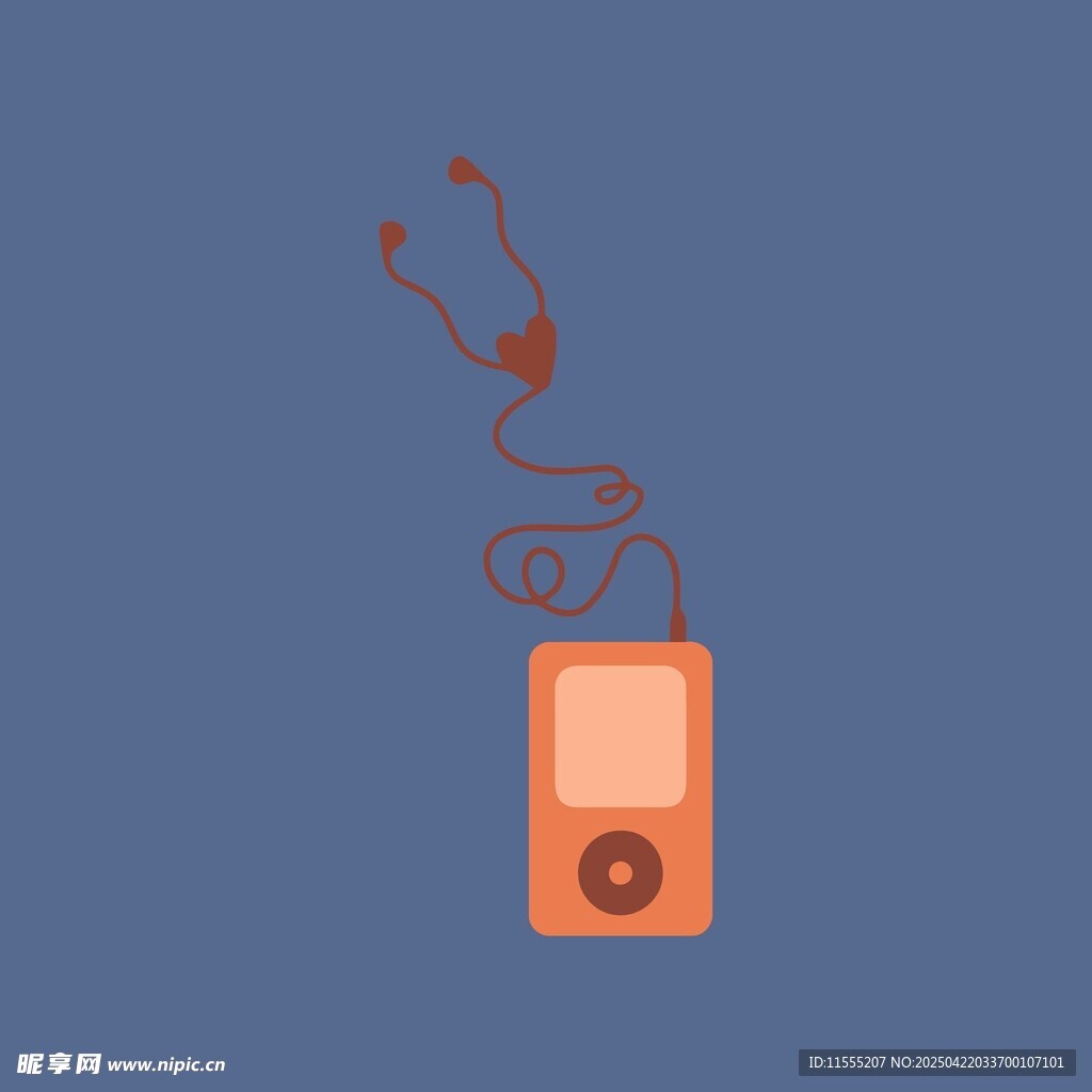 橙色复古风MP3播放器