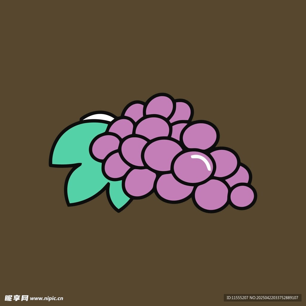 卡通紫色葡萄插画