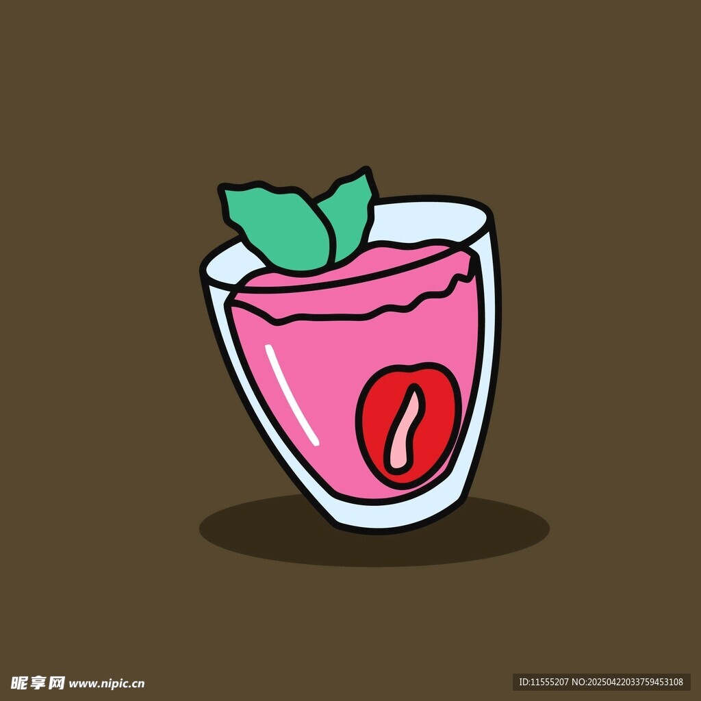 粉色饮品插画