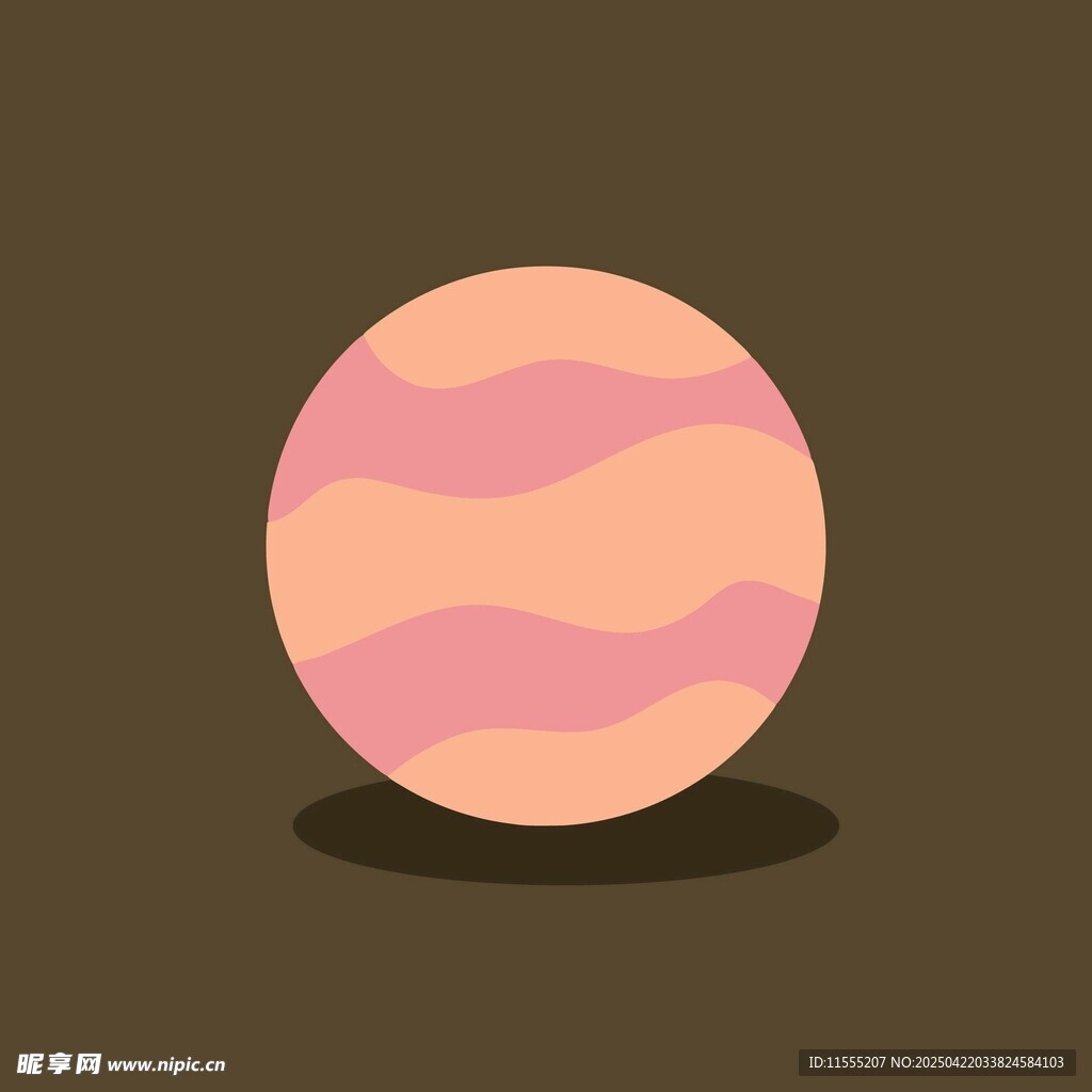 粉色条纹星球插画