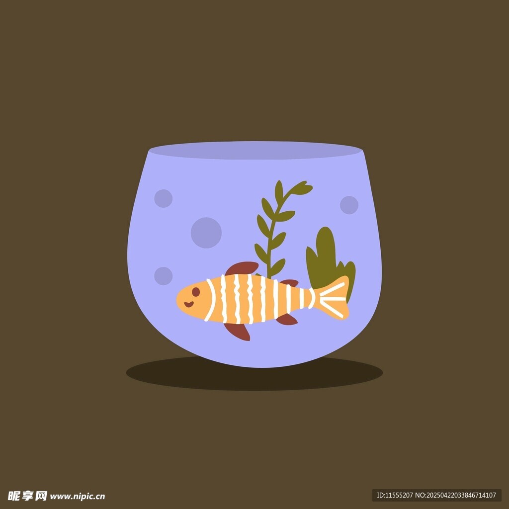 小鱼在玻璃鱼缸中游动