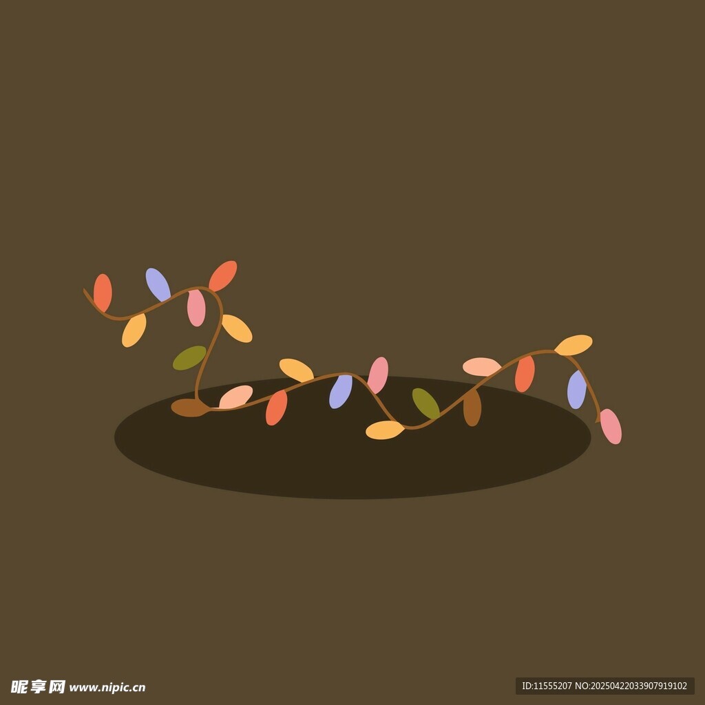 彩色植物藤蔓插画