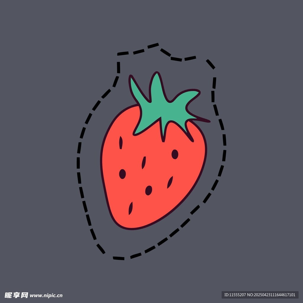 手绘草莓图案