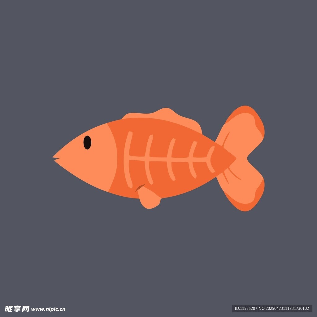 橙色小鱼插画