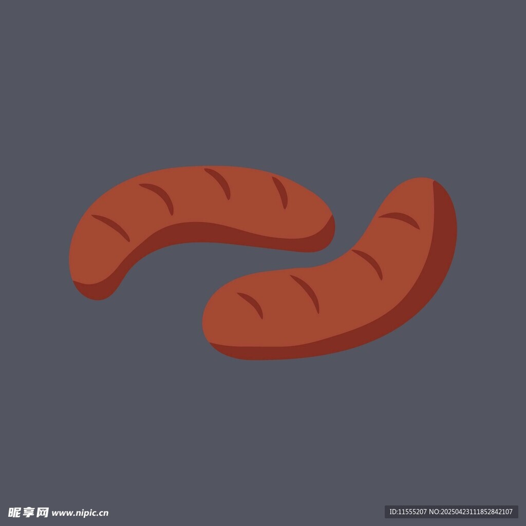 两根美味香肠插画