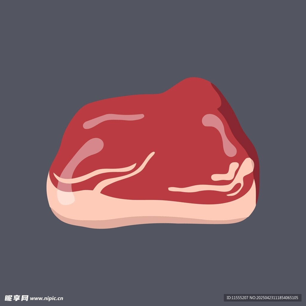 新鲜生牛肉块插画