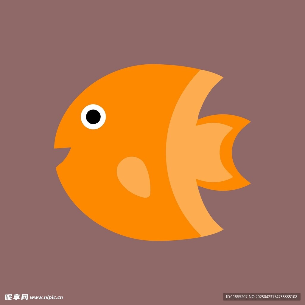 橙色卡通小鱼形象
